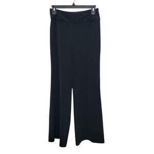 White House Black Market Womens Black Basic Side Zip Stretch Wide Leg Trouser 0R